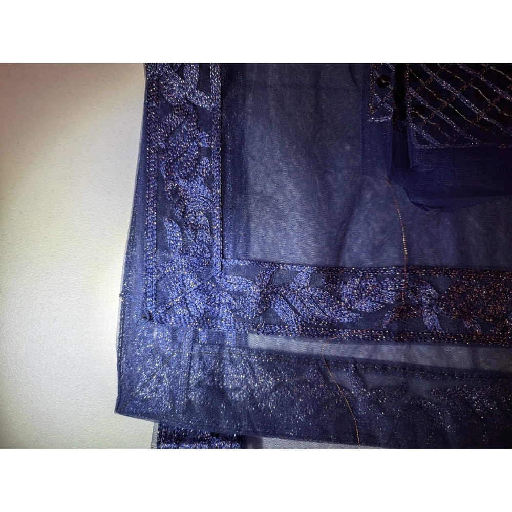 Purple Lace Plant Pattern Wrap Around Skirt/Dress w/ Veil, Throw &‎ More - 42" - Picture 3 of 7